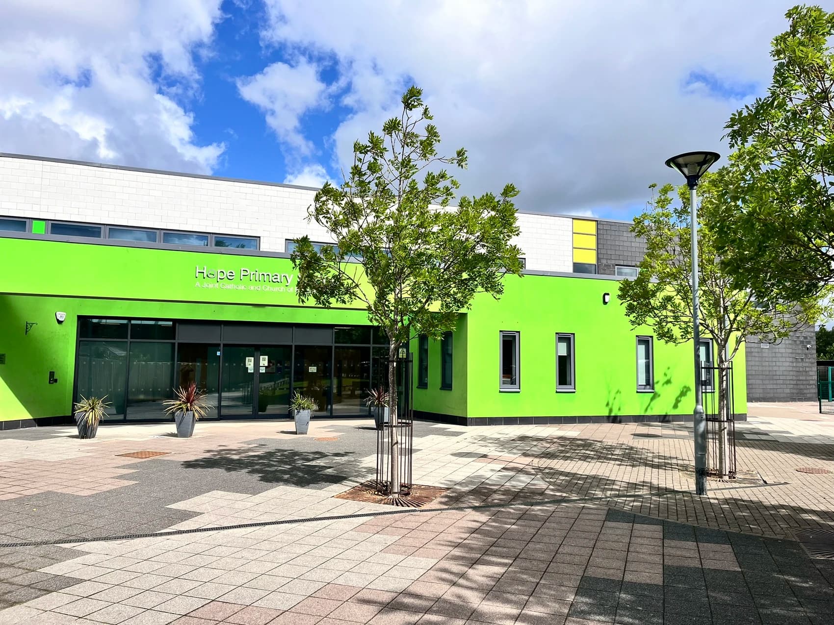 A picture of Hope Primary, a newly built primary school under the New Deal for Communities Programme.